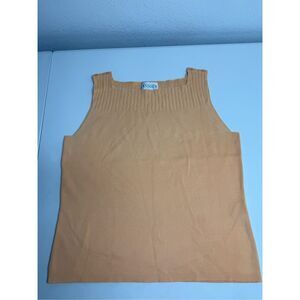 Annex Casual Corner Women’s Knit Tank Top Buttons Trim Size XL Orange/ Peach